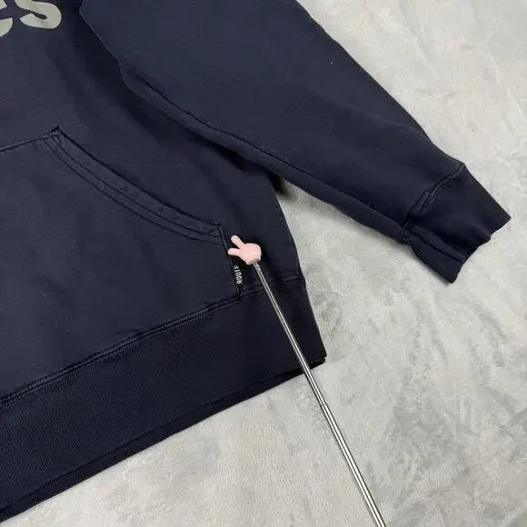 Vintage Roots Canada Hoodie Athletics Flag Logo Men Size Large Fleece Navy Y2K - Picture 8 of 9